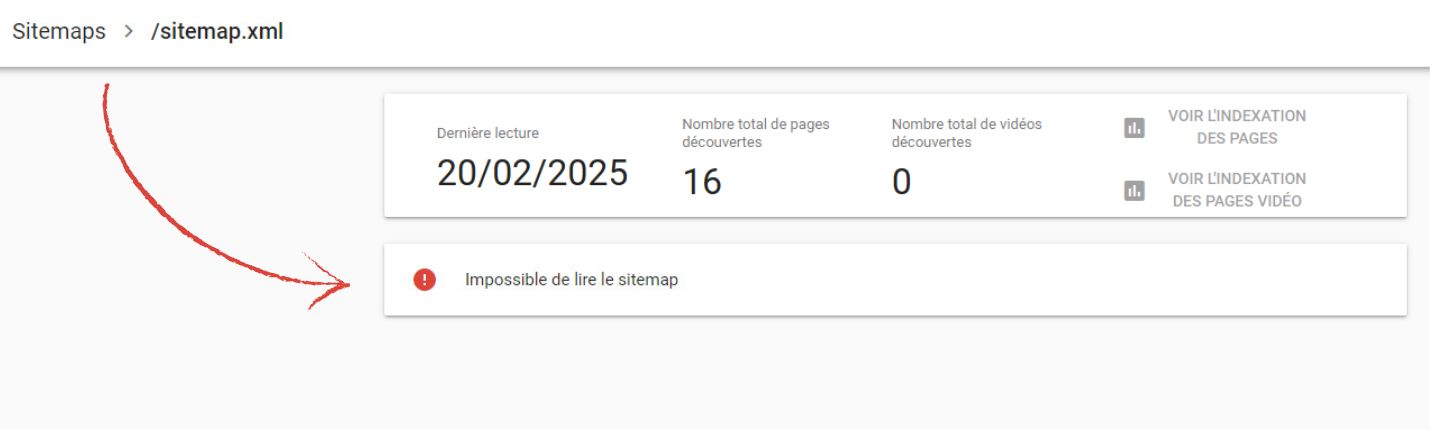 Impossible de lire le sitemap